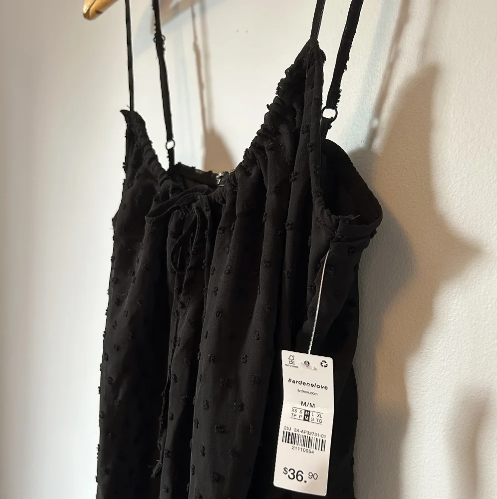 Ardene black swiss dot mini dress size M - Picture 4 of 8